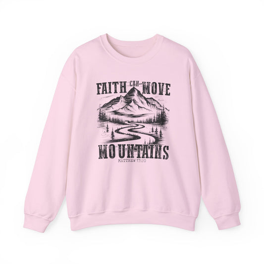 “Faith Can Move Mountains” Inspirational Faith Crewneck Sweatshirt