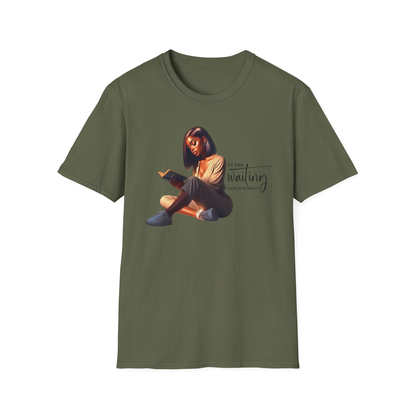 “In The Waiting God is Working” Inspirational Faith T-shirt