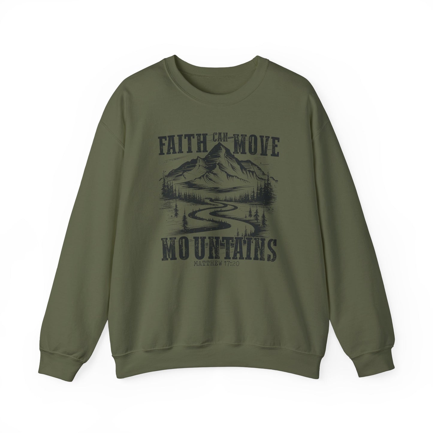 “Faith Can Move Mountains” Inspirational Faith Crewneck Sweatshirt