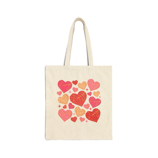 “Love is in the Air” Concha Valentine Canvas Tote Bag