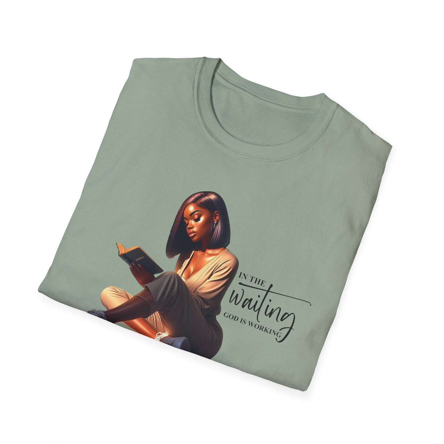 “In The Waiting God is Working” Inspirational Faith T-shirt