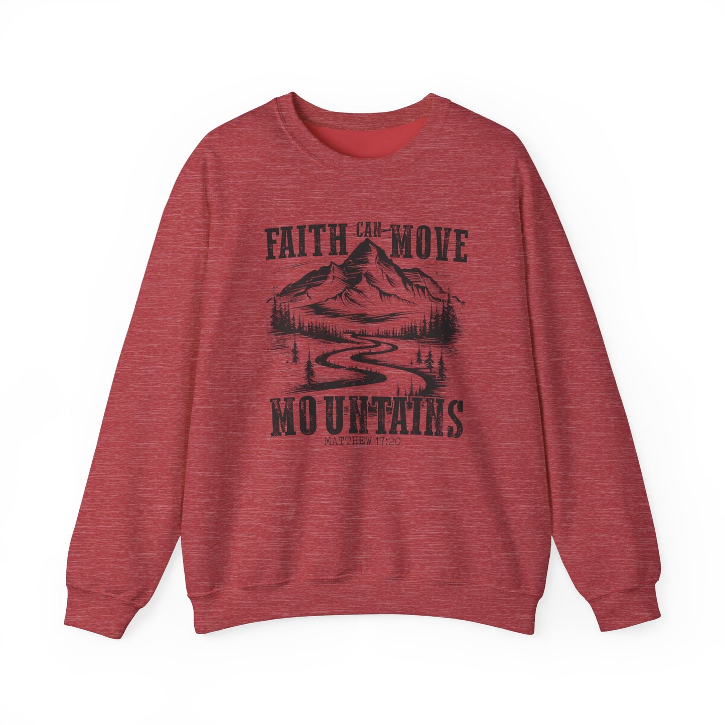 “Faith Can Move Mountains” Inspirational Faith Crewneck Sweatshirt