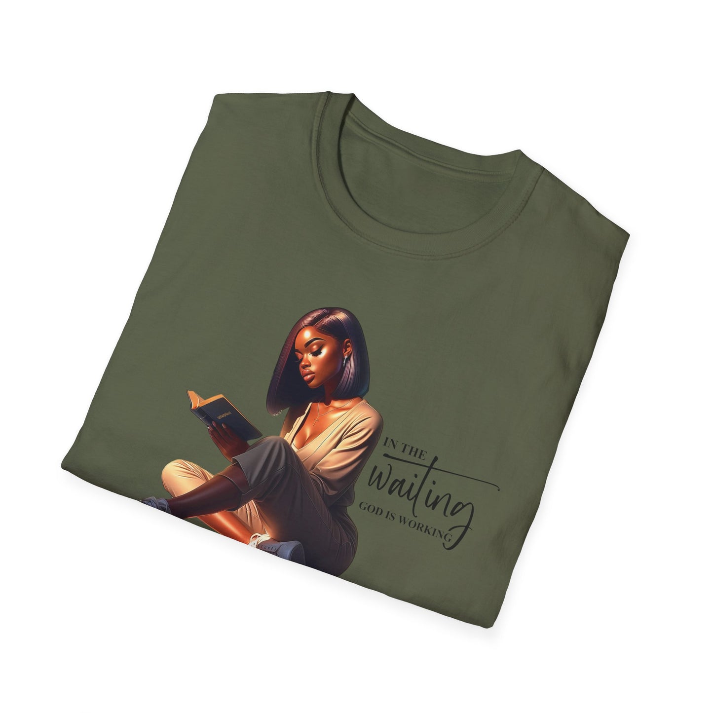 “In The Waiting God is Working” Inspirational Faith T-shirt