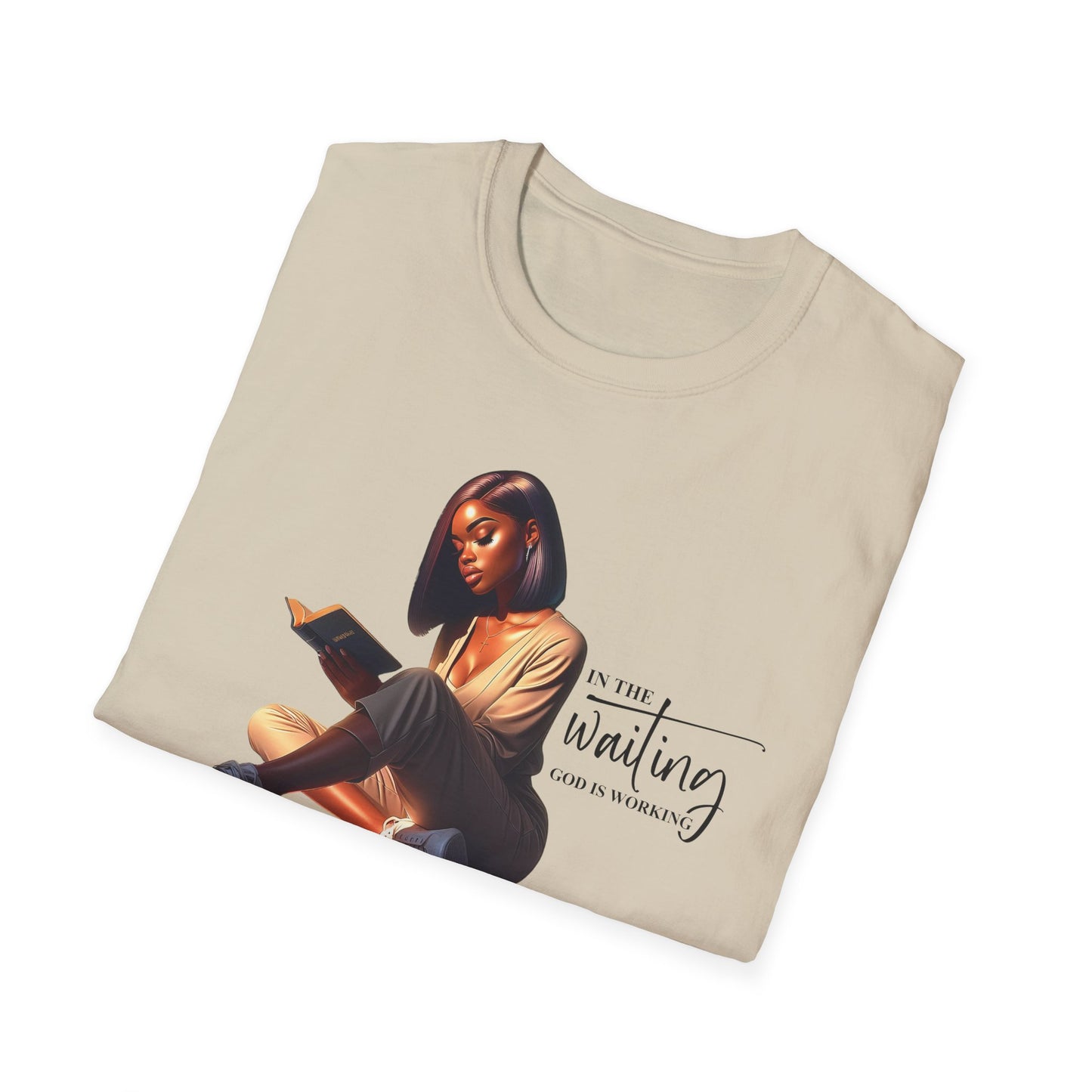 “In The Waiting God is Working” Inspirational Faith T-shirt